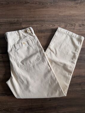 NWOT Madewell Size 31 Corduroy Oyster Grey/Cream Fatigue Pants